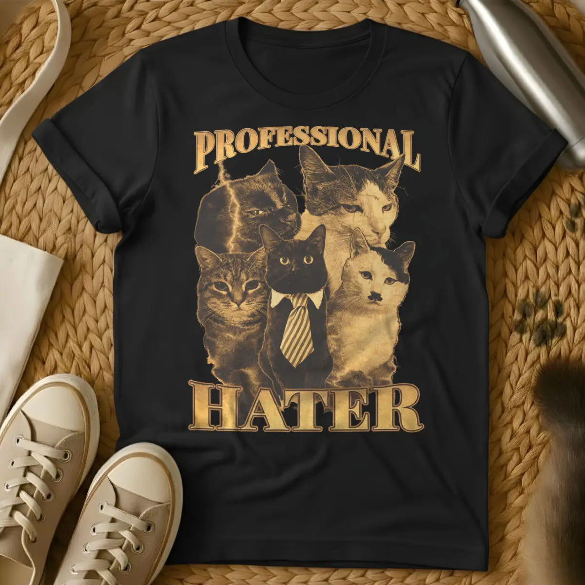 Professional Hater Cat Shirt - Black Cat T-Shirt