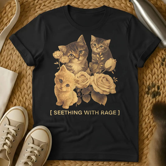 Seething With Rage Cat Shirt - Black Cat T-Shirt