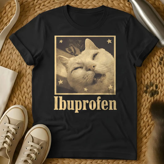 Ibuprofen Cat Tee - Black Cat T-Shirt