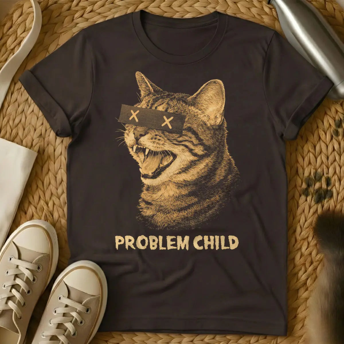 Problem Child Cat Shirt - Dark Chocolate Cat T-Shirt