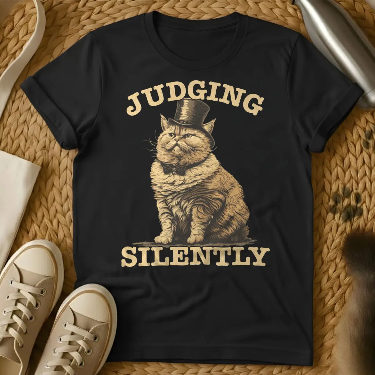 Judging Silently Cat Shirt - Black Cat T-Shirt