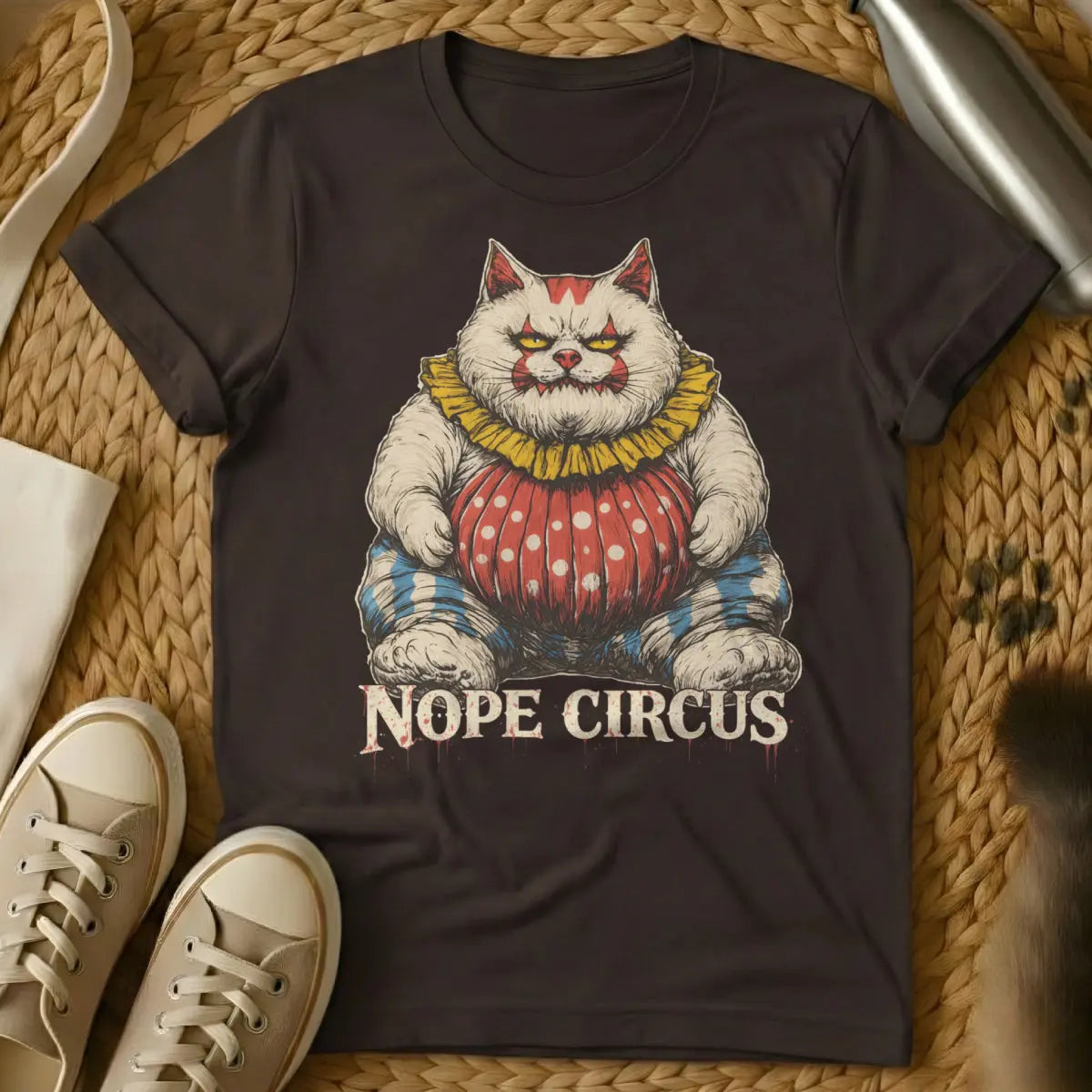 Nope Circus Cat Shirt - Dark Chocolate Cat T-Shirt