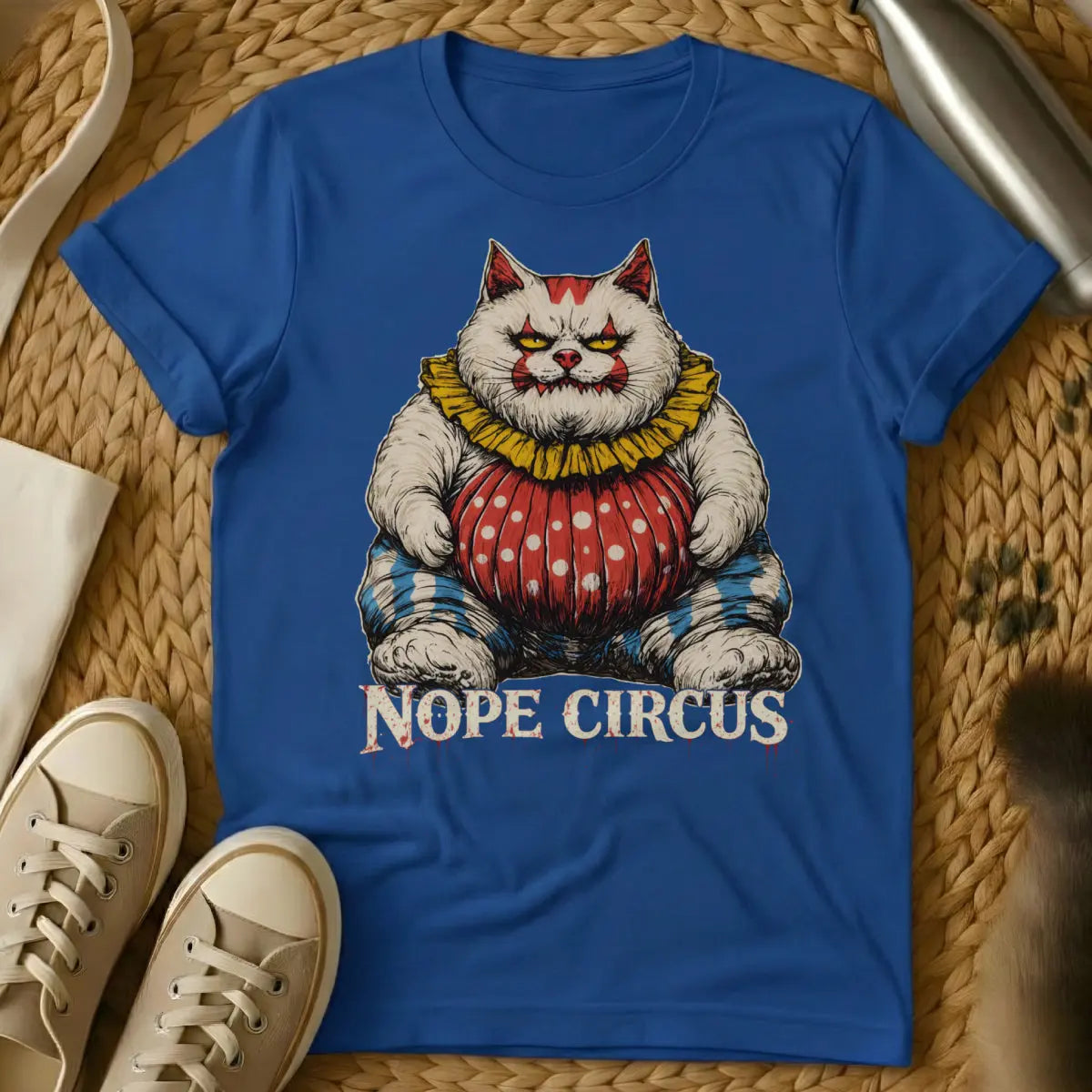 Nope Circus Cat Shirt - Blue Cat T-Shirt