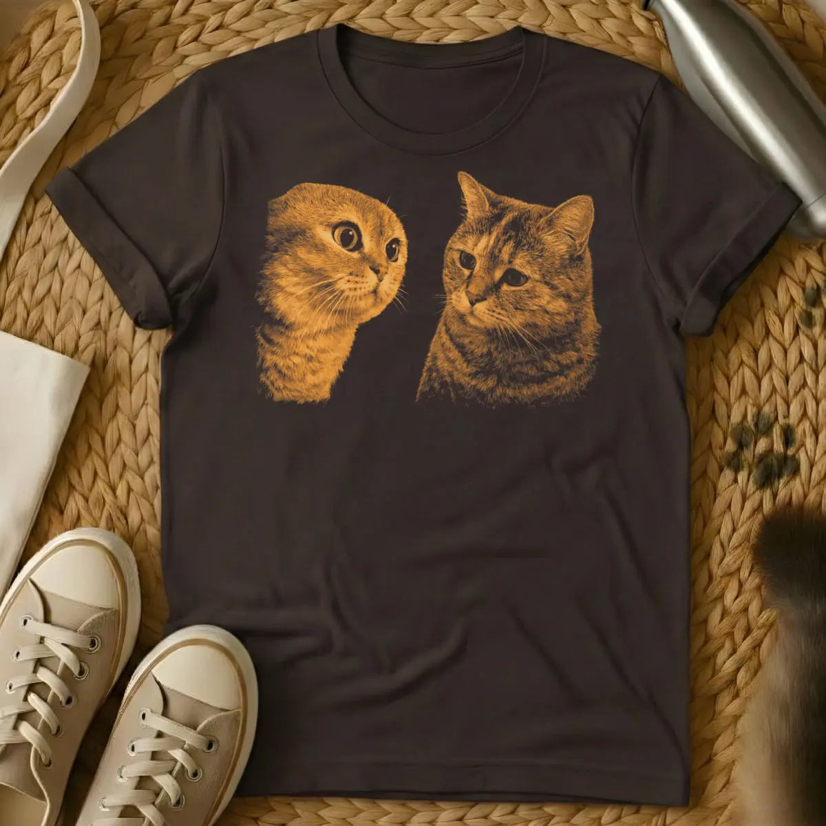 Staring Contest Cat Shirt - Dark Chocolate Cat T-Shirt