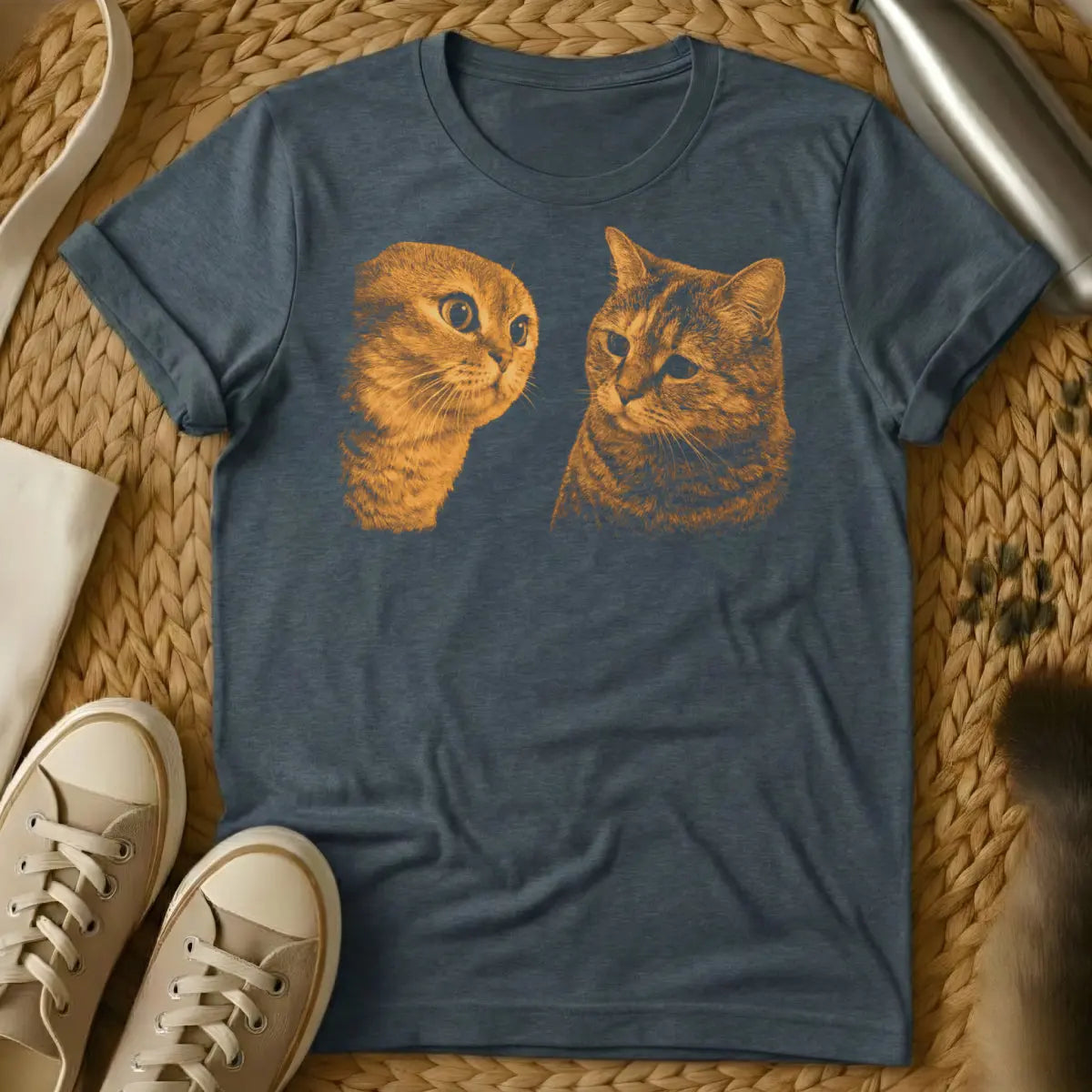 Staring Contest Cat Shirt - Dark Heather Cat T-Shirt