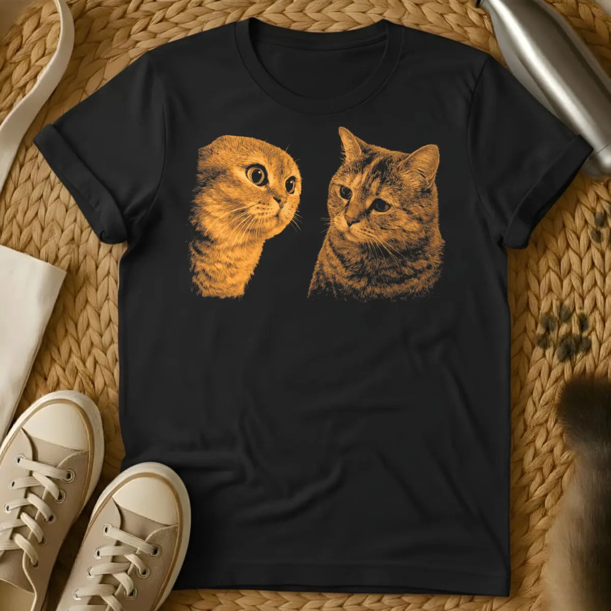 Staring Contest Cat Shirt - Black Cat T-Shirt