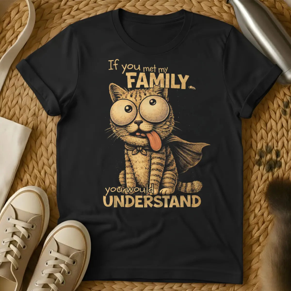If You Met My Family Cat Shirt - Black Cat T-Shirt