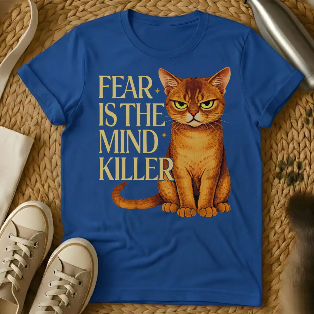 Litany Against Fear Cat Tee - Blue Cat T-Shirt
