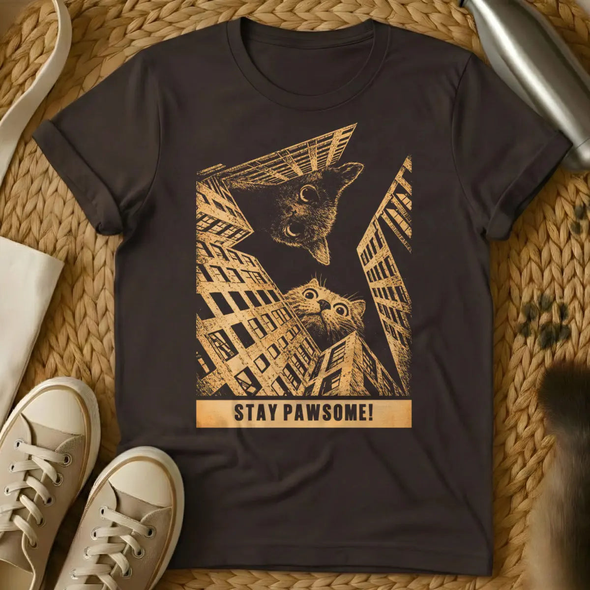 Giant Cat City Shirt - Dark Chocolate Cat T-Shirt