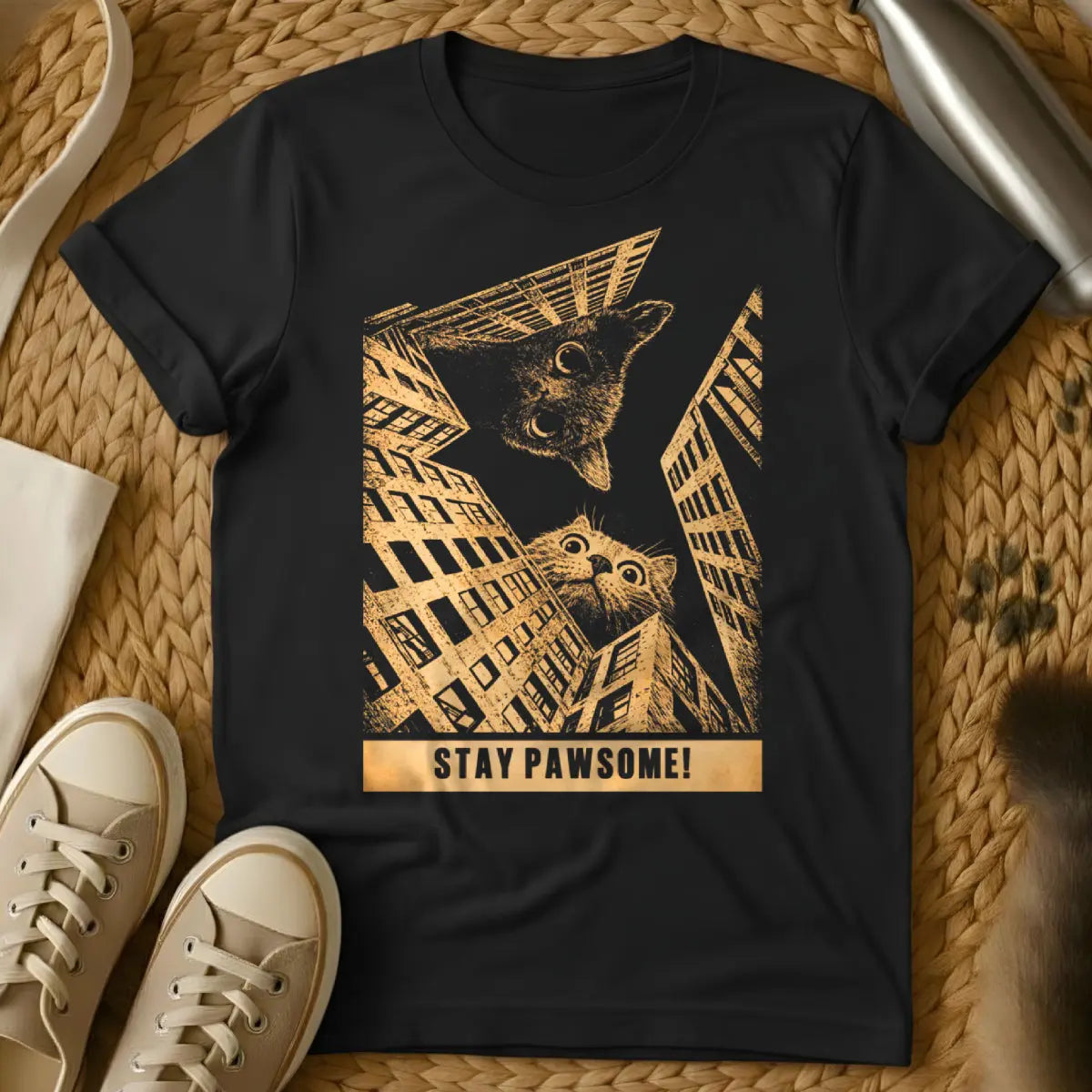 Giant Cat City Shirt - Black Cat T-Shirt