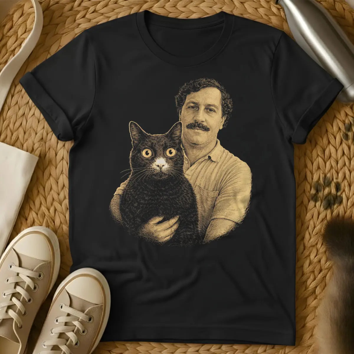 Pablo Escobar Cat Shirt - Black Cat T-Shirt