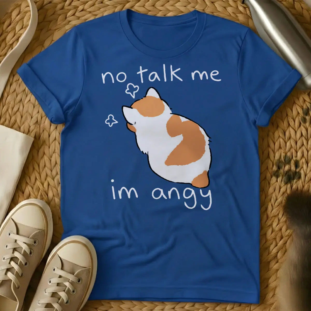 No Talk Me Im Angy Shirt - Blue Cat T-Shirt