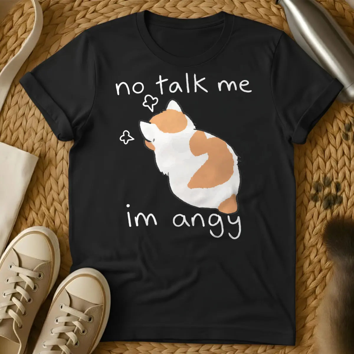 No Talk Me Im Angy Shirt - Black Cat T-Shirt
