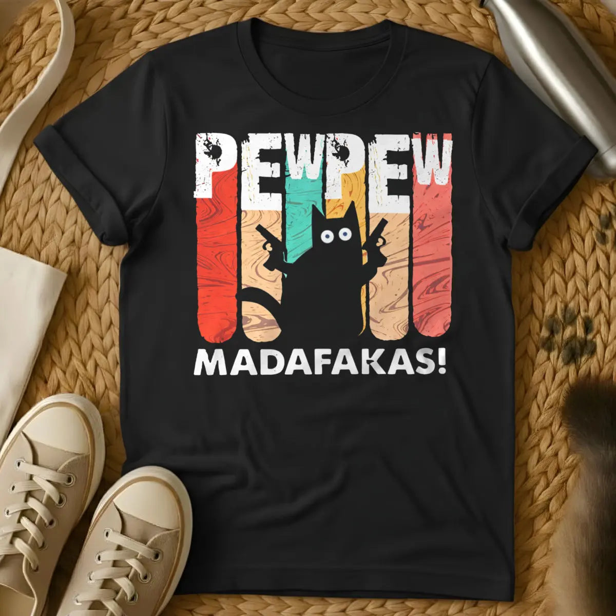 Pew Pew Cat Graphic Shirt - Premium Cat T-Shirt