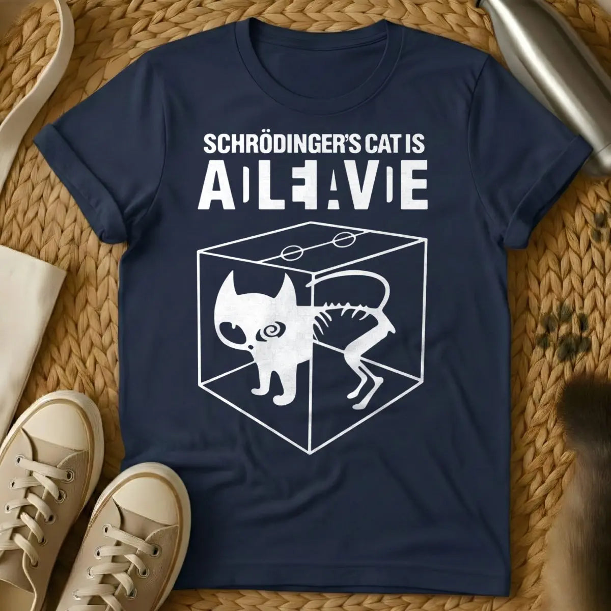 Science Humor Cat Shirt - Navy Cat T-Shirt