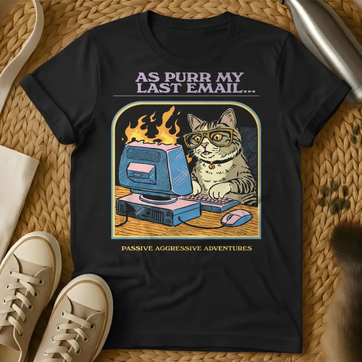 Workplace Humor Cat Shirt - Black Cat T-Shirt