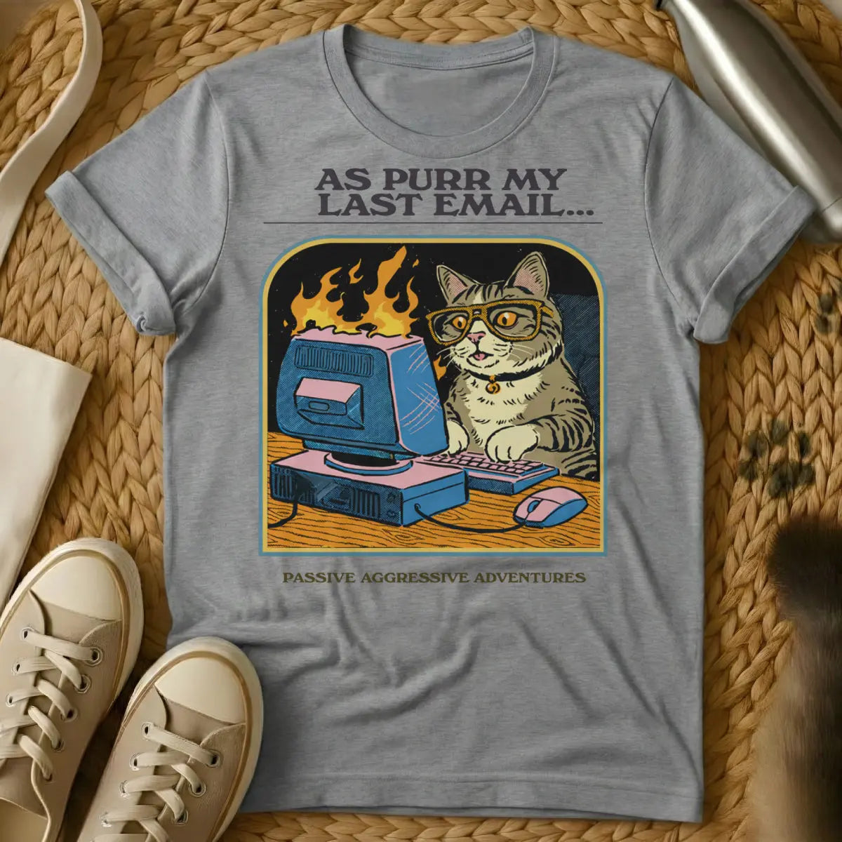 Workplace Humor Cat Shirt - Gray Cat T-Shirt