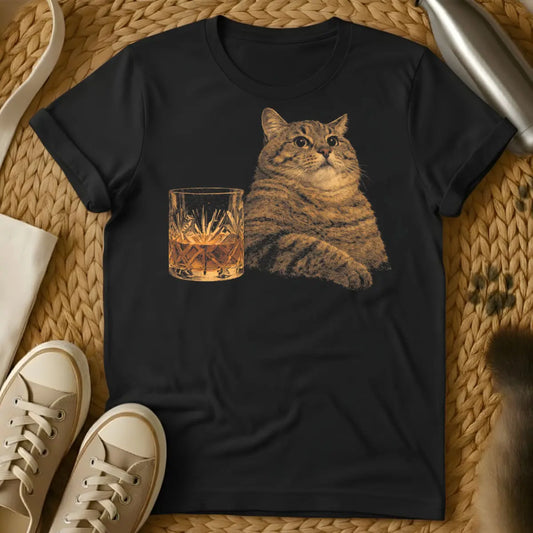 Whiskey Cat Shirt - Black Cat T-Shirt