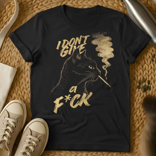 Funny Rebel Cat Shirt - Black T-Shirt - anarchist cat, anti-establishment pet, defiant feline