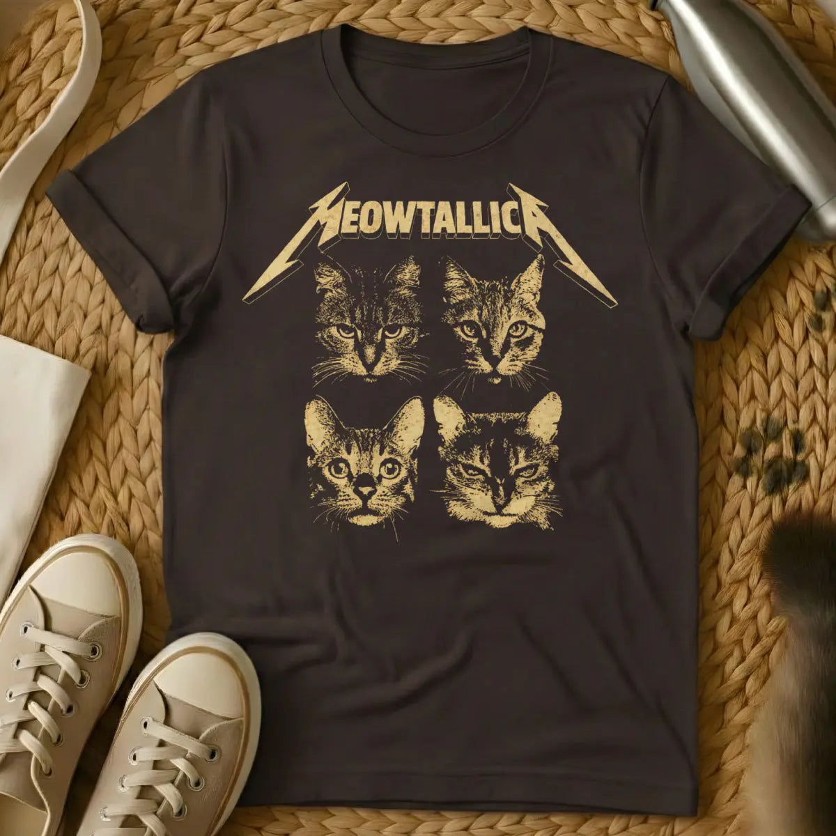 Meowtallica Cat Shirt - Dark Chocolate Cat T-Shirt