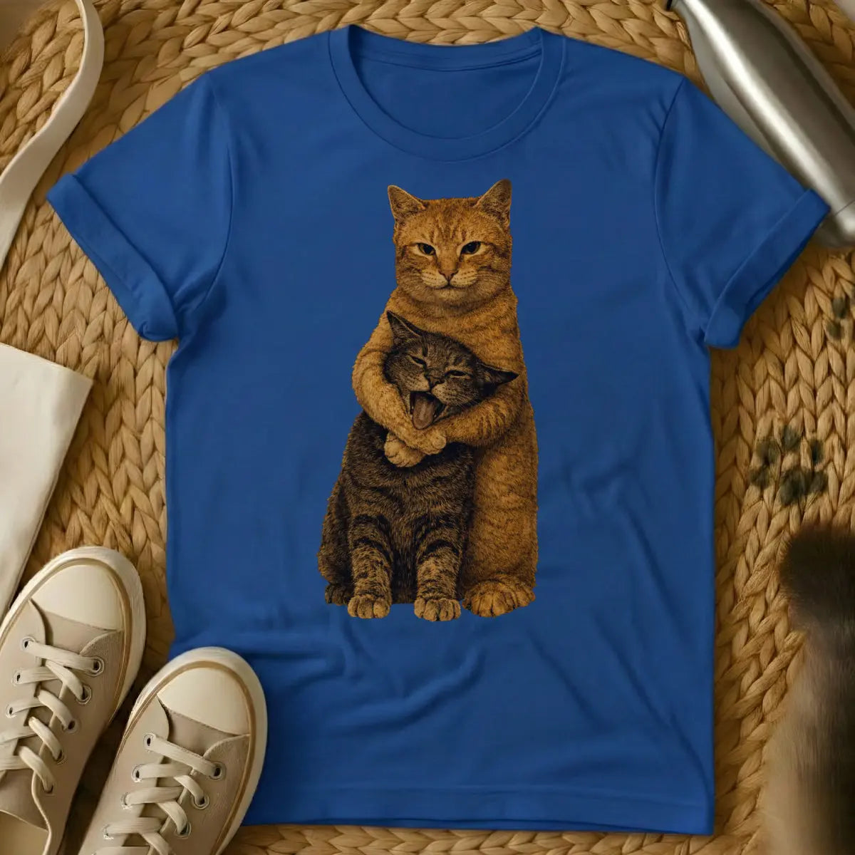 Hugging Cats Shirt - Blue Cat T-Shirt