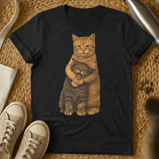 Hugging Cats Shirt - Black Cat T-Shirt