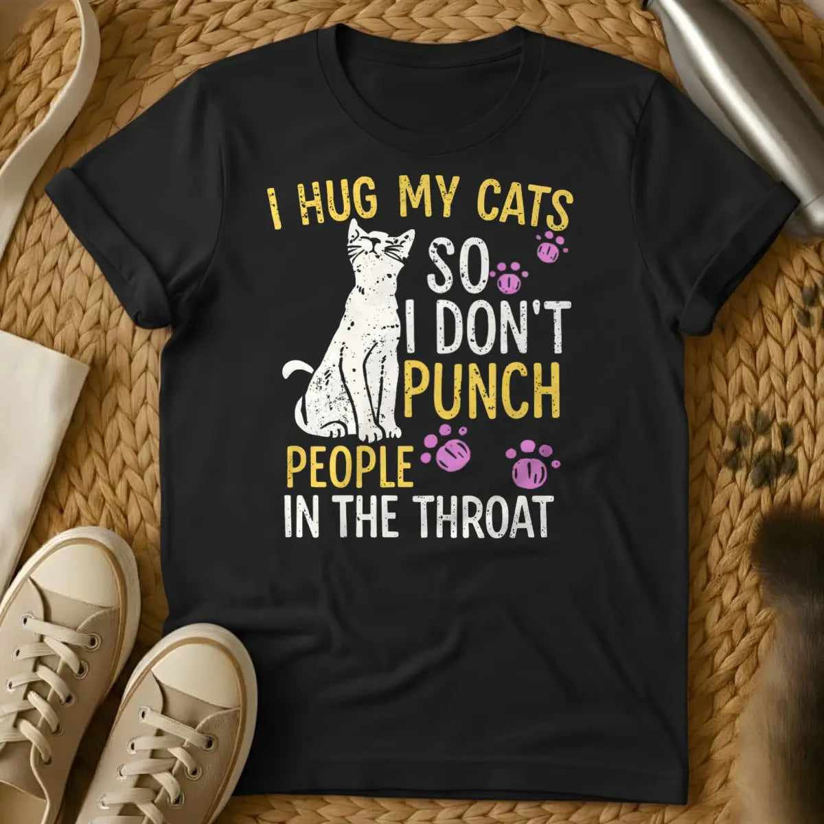 I Hug My Cats Shirt - Black Cat T-Shirt
