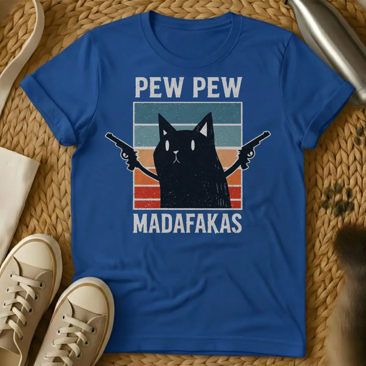 Pew Pew Madafakas Shirt - Blue Cat T-Shirt