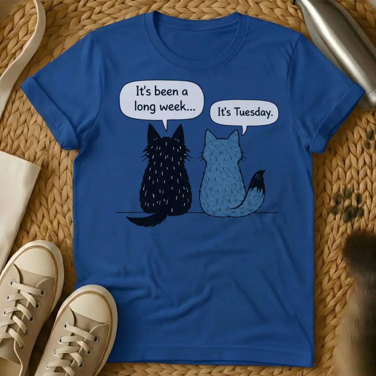 It's Tuesday Cat Shirt - Blue Cat T-Shirt
