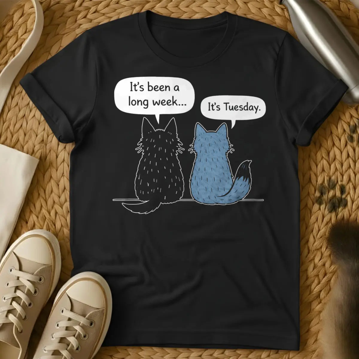It's Tuesday Cat Shirt - Black Cat T-Shirt