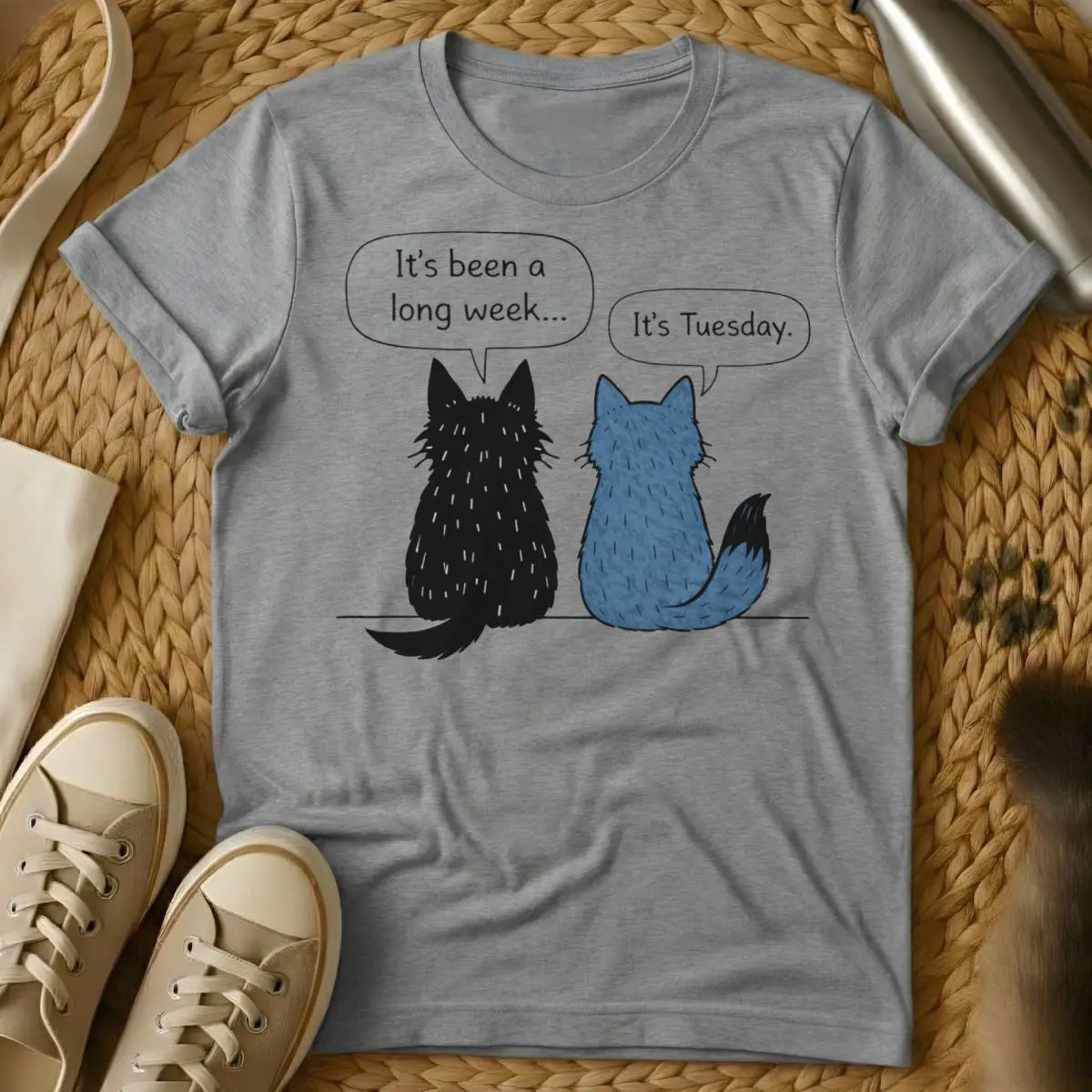It's Tuesday Cat Shirt - Gray Cat T-Shirt