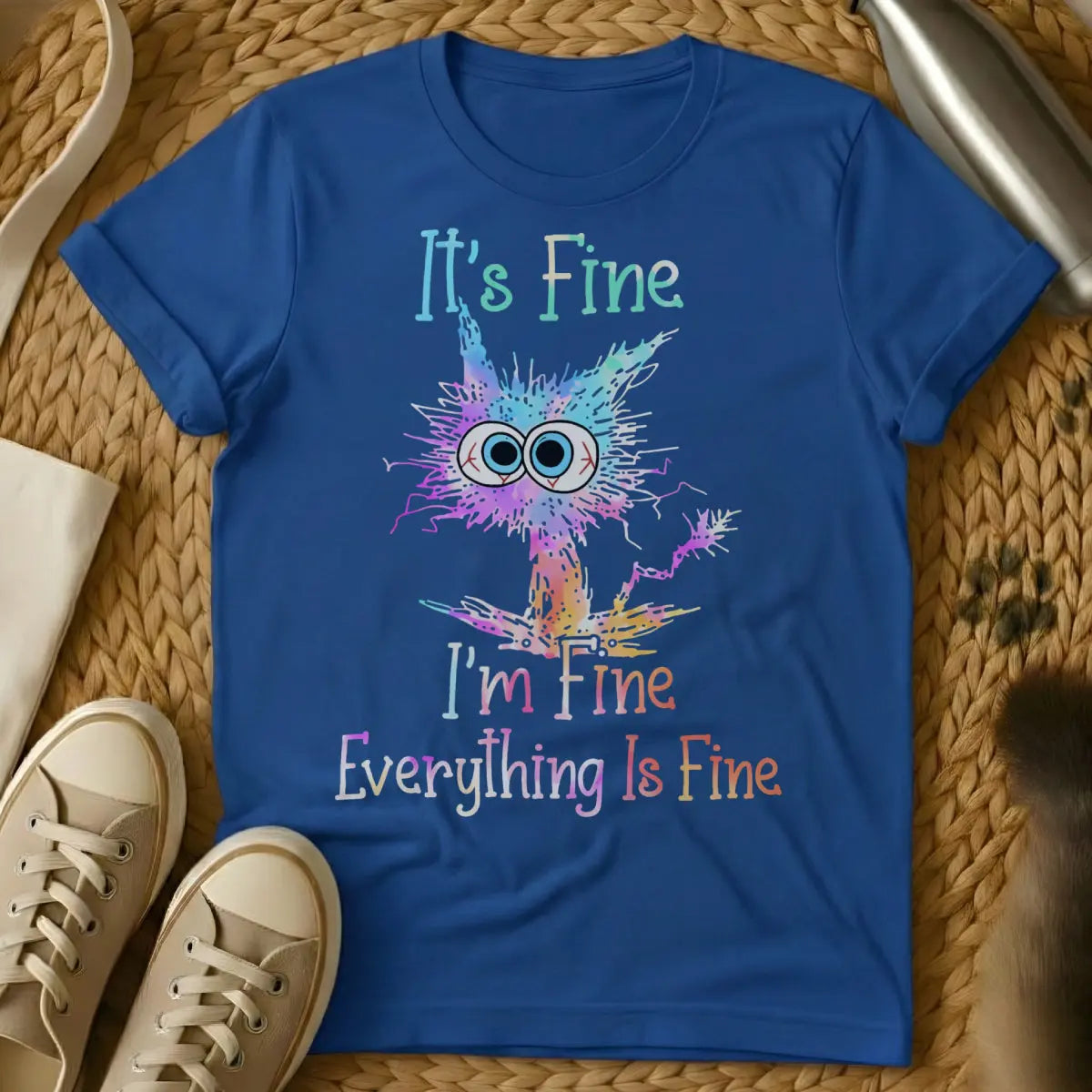 Im Fine Cat Tee - Blue Cat T-Shirt