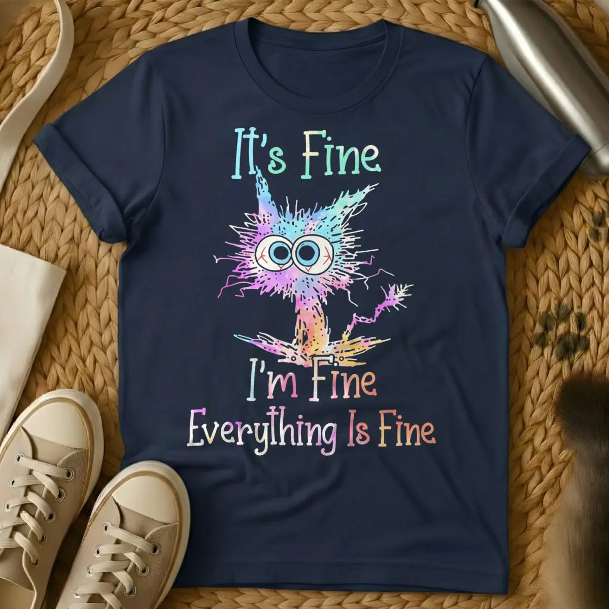 Im Fine Cat Tee - Navy Cat T-Shirt