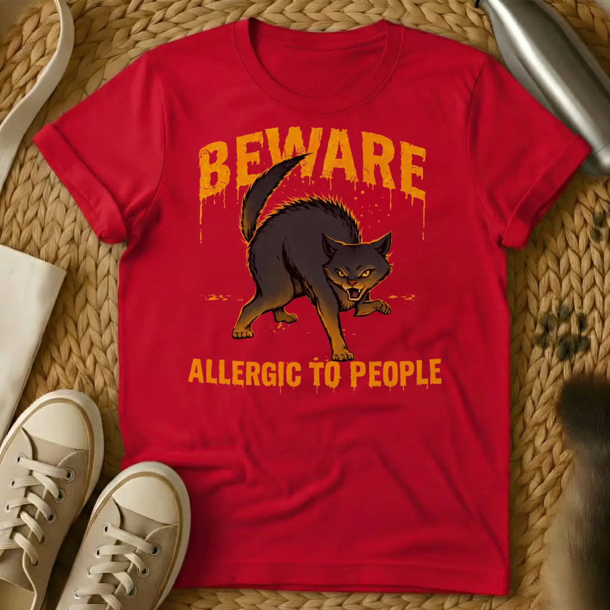 Sassy Angry Cat Shirt - Red Cat T-Shirt