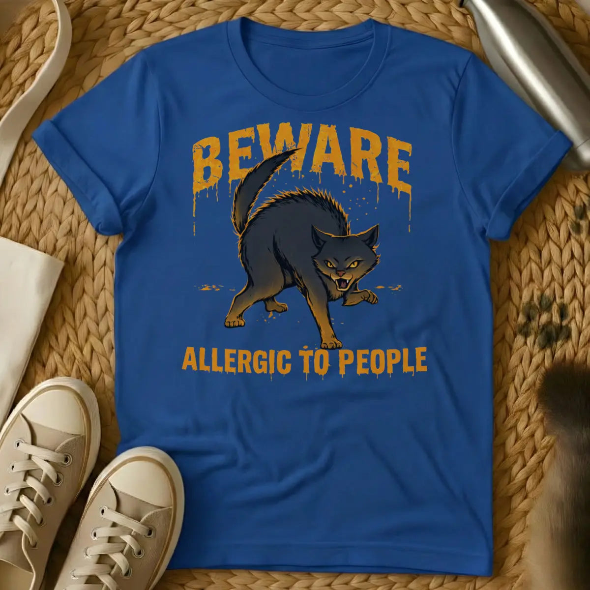 Sassy Angry Cat Shirt - Blue Cat T-Shirt