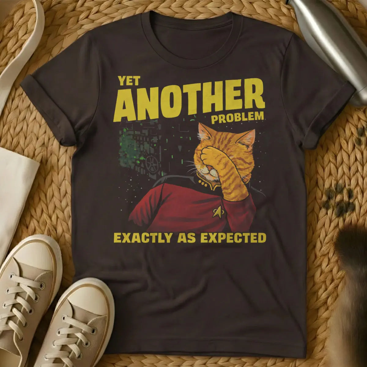 Star Trek Cat Parody Shirt - Dark Chocolate Cat T-Shirt