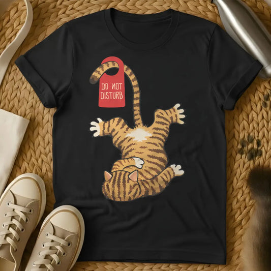 Lazy Cat Graphic Shirt - Black Cat T-Shirt