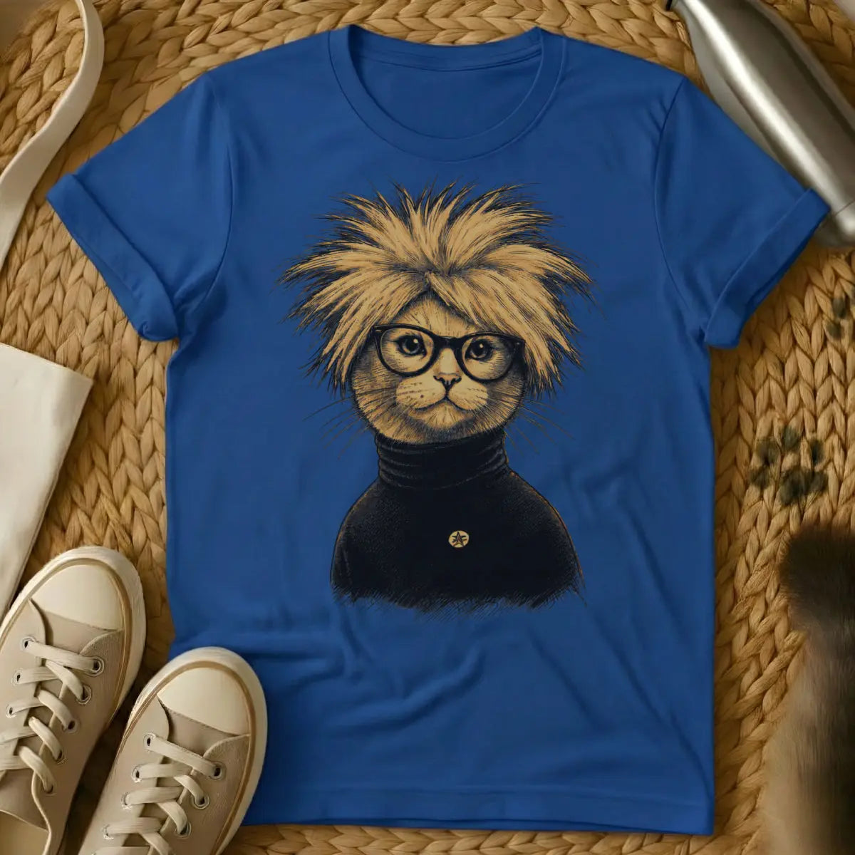 Pop Art Cat Shirt - Blue Cat T-Shirt
