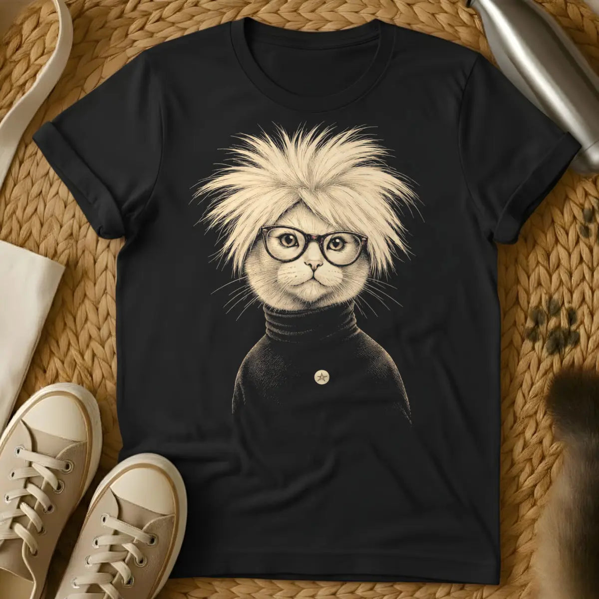 Pop Art Cat Shirt - Black Cat T-Shirt