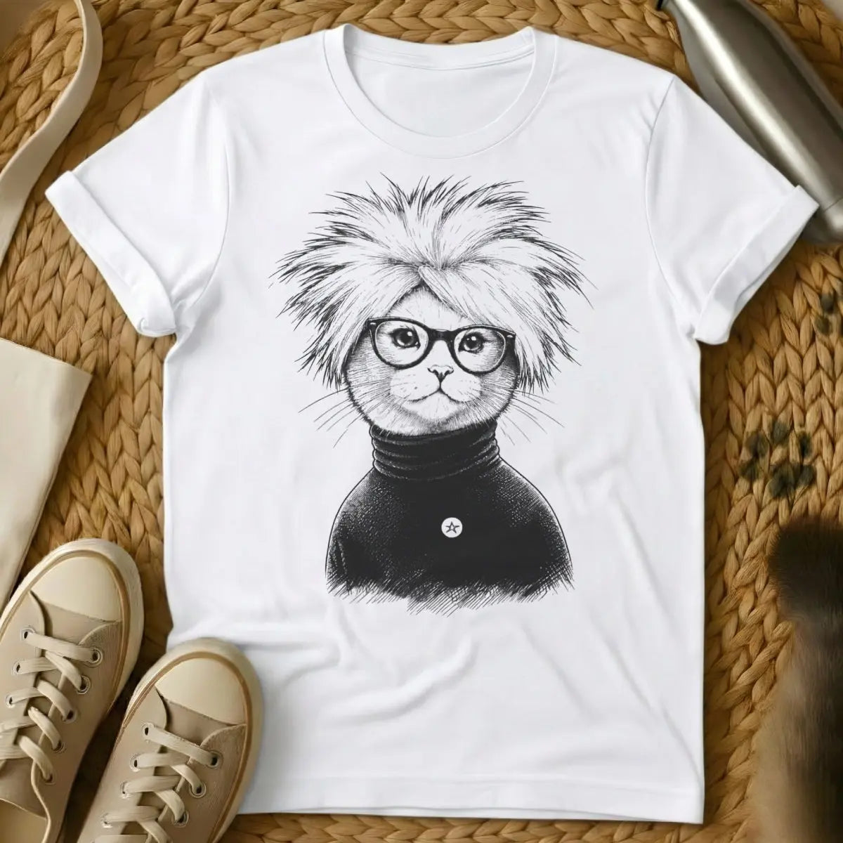 Pop Art Cat Shirt - White Cat T-Shirt