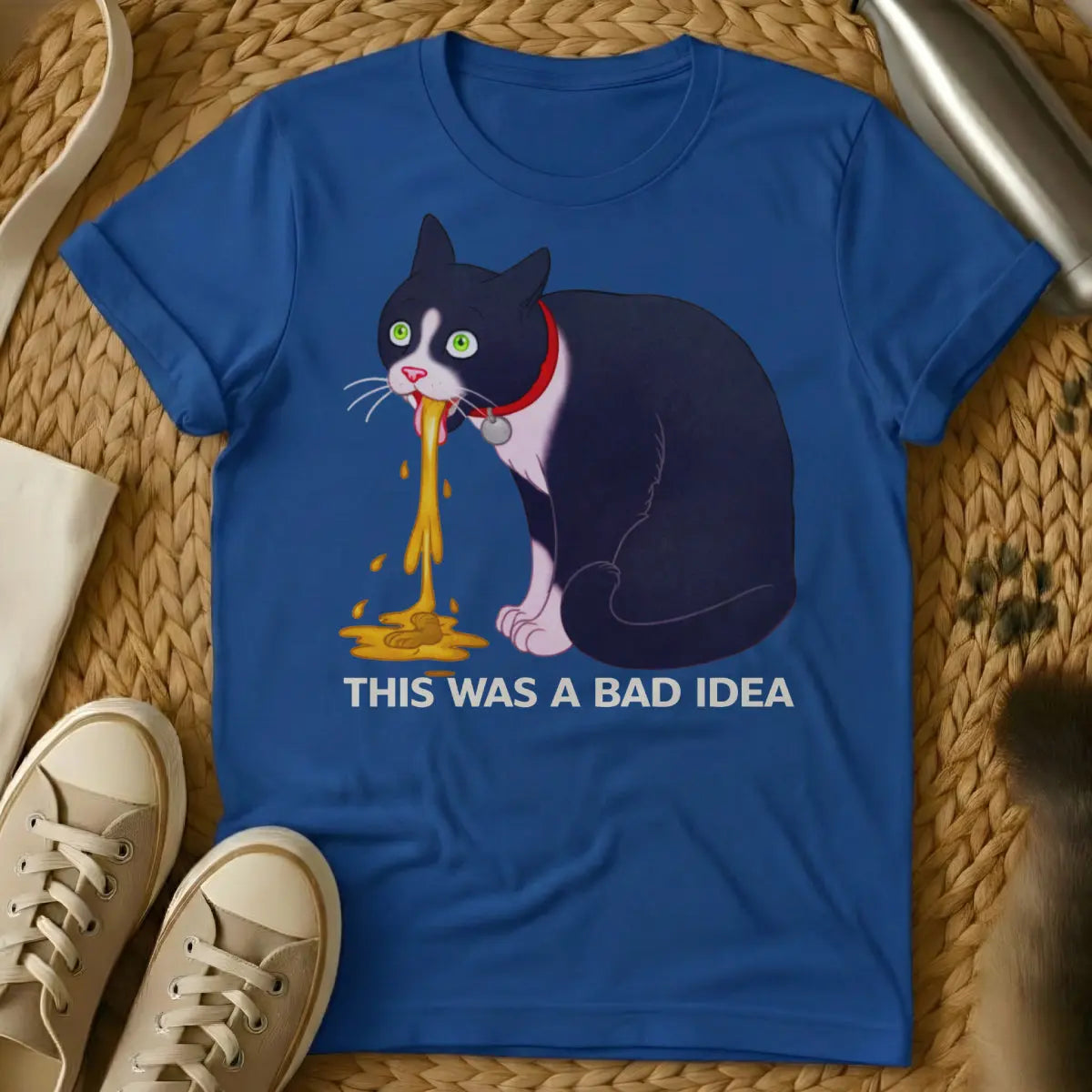 Poor Decisions Tee - Blue Cat T-Shirt