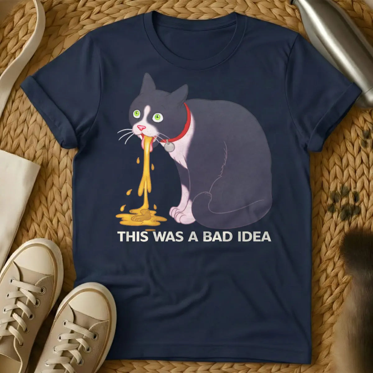 Poor Decisions Tee - Navy Cat T-Shirt