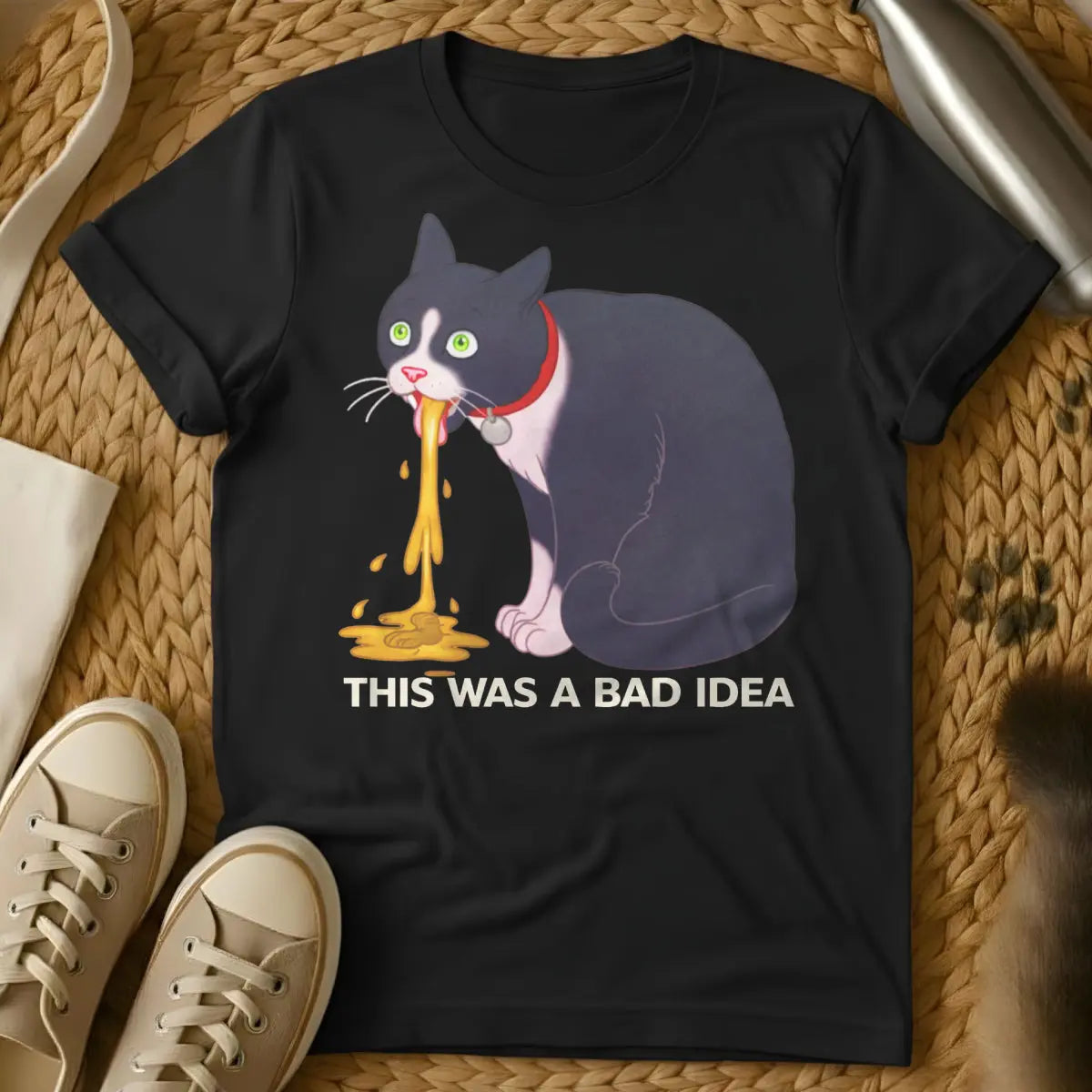 Poor Decisions Tee - Black Cat T-Shirt