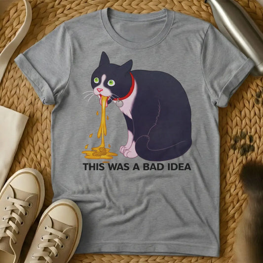 Poor Decisions Tee - Gray Cat T-Shirt