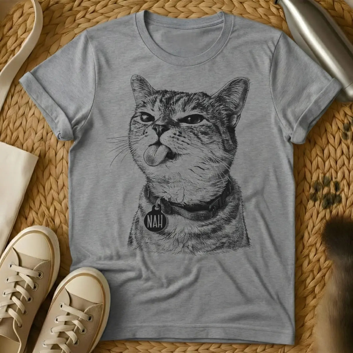Nah Cat Shirt - Gray Cat T-Shirt