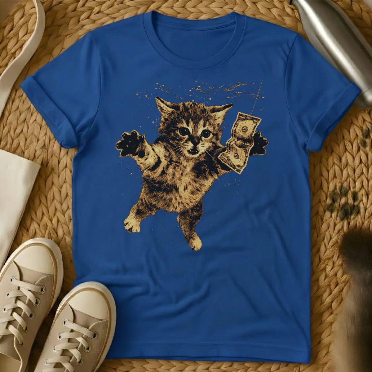 Nevermind Cat Tee - Blue Cat T-Shirt