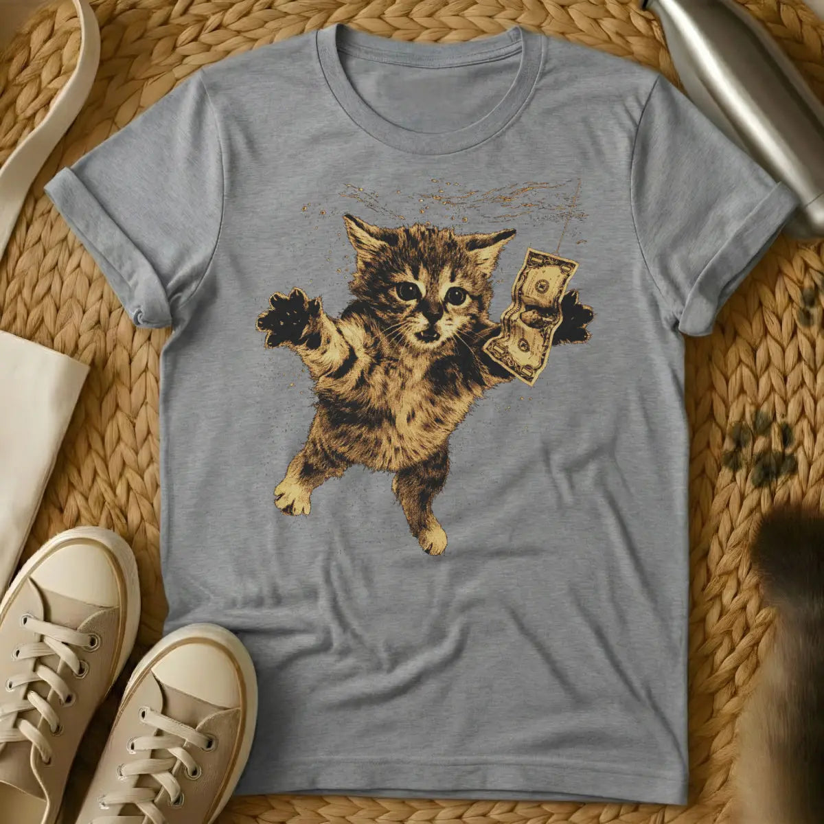 Nevermind Cat Tee - Gray Cat T-Shirt