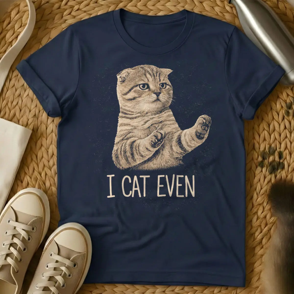 I Cat Even Shirt - Navy Cat T-Shirt