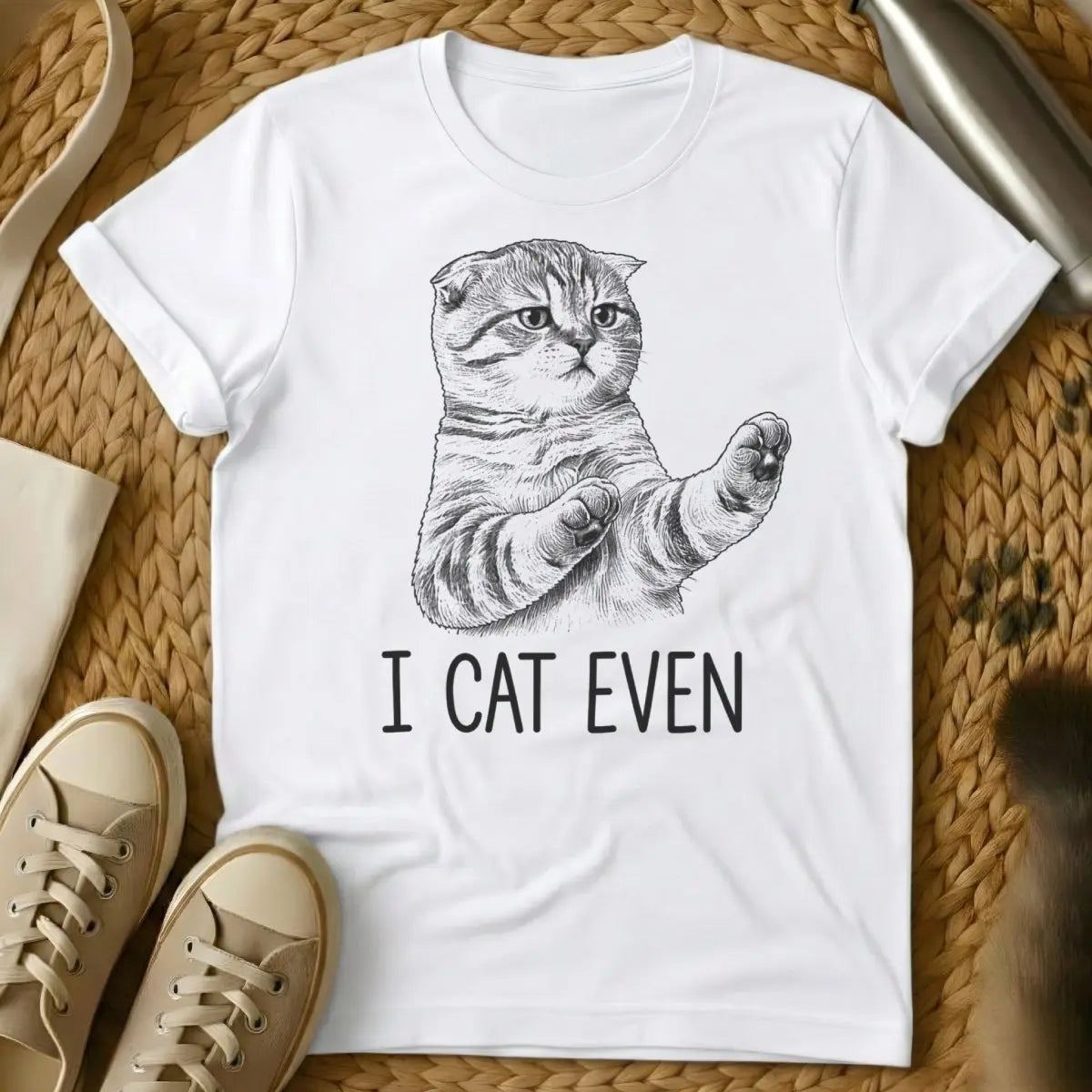 I Cat Even Shirt - White Cat T-Shirt