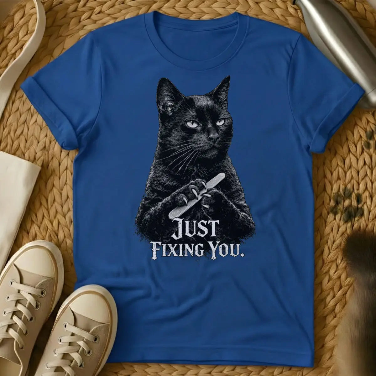 Murder Mittens Tee - Blue Cat T-Shirt